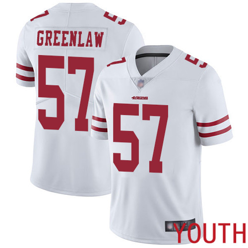 San Francisco 49ers Limited White Youth Dre Greenlaw Road NFL Jersey #57 Vapor Untouchable
